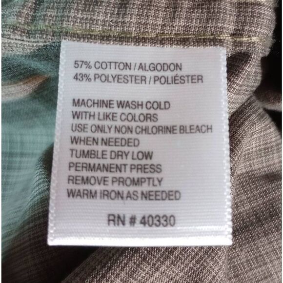 Haggar Shirt Men's Large Gray Button Front Long Sleeve - Picture 7 of 8